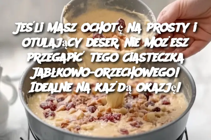 Jeśli masz ochotę na prosty i otulający deser, nie możesz przegapić tego Ciasteczka Jabłkowo-Orzechowego! Idealne na każdą okazję!