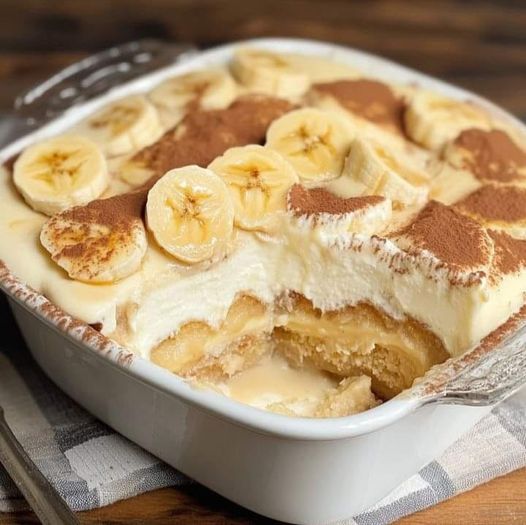 Tiramisu z budyniem bananowym