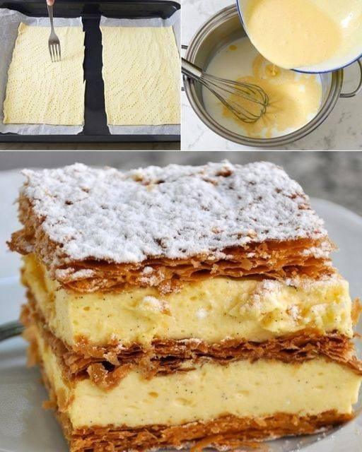 🍰 Millefeuille: Klasyczny przepis na aromatyczny i pyszny deser! ✨