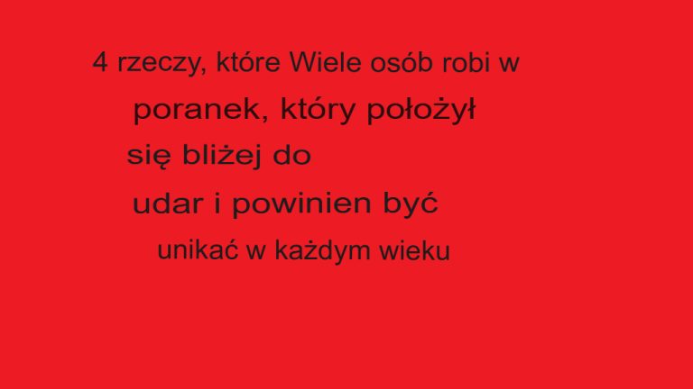 🛑 4 Poranne Nawyków, Które Mogą Zwiększyć Ryzyko Udaru 🚨