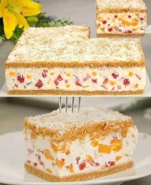 Rozkosz z owocowego ciasta bez pieczenia