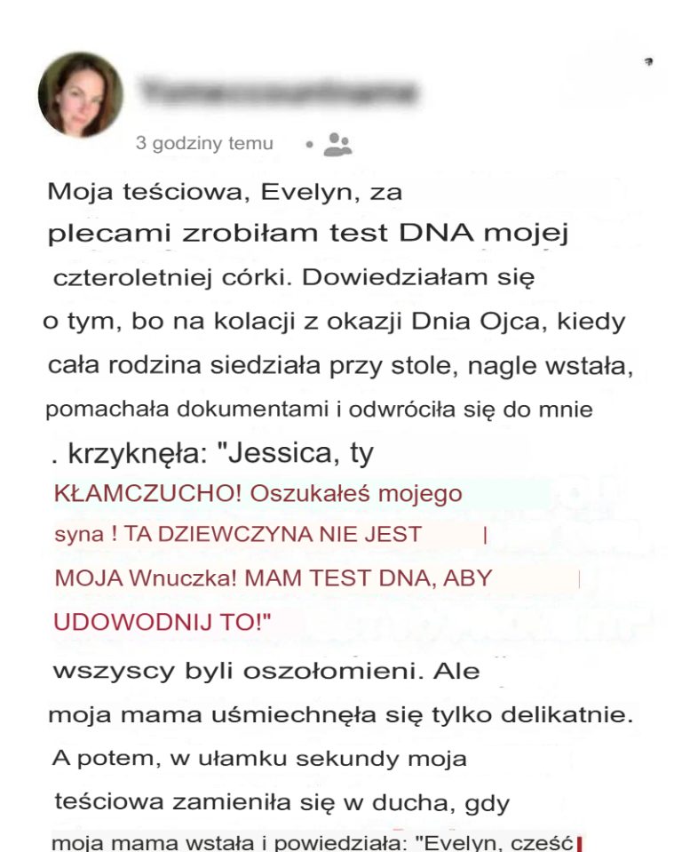 Moja teściowa oskarża moją córkę, że nie jest moją żoną podczas kolacji z okazji Dnia Ojca – reakcja mojej matki zszokowała wszystkich