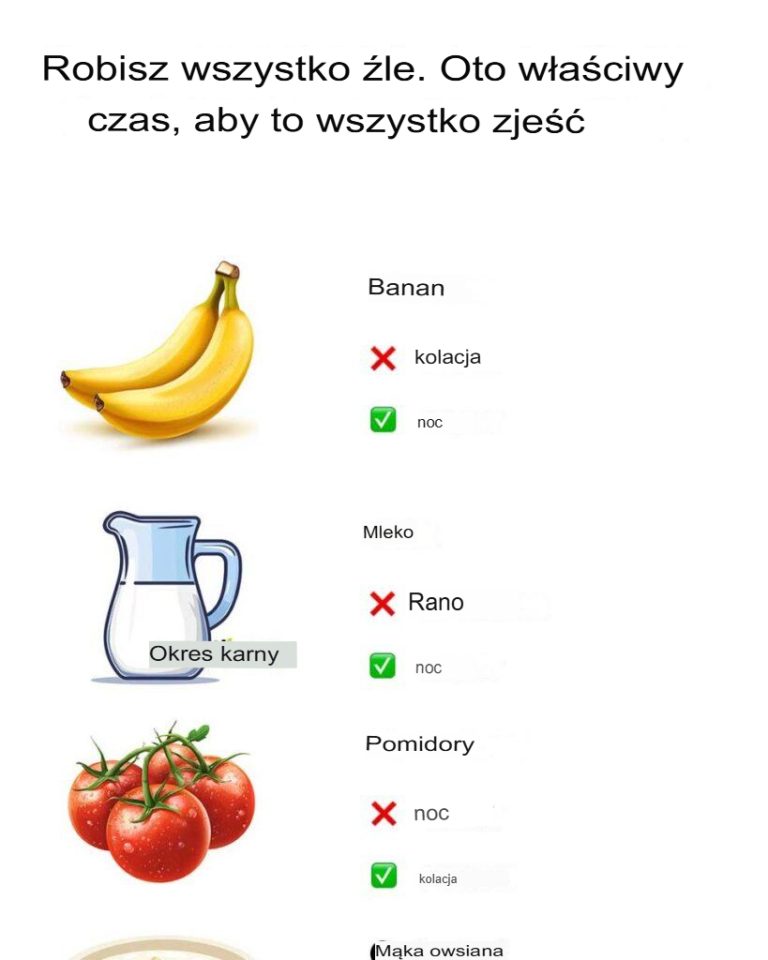 Wszystko robisz źle. Teraz jest właściwy czas, żeby wszystko zjeść.