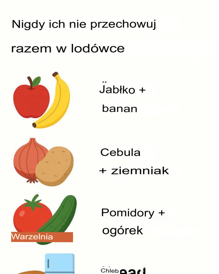 Nigdy nie przechowuj ich razem w lodówce