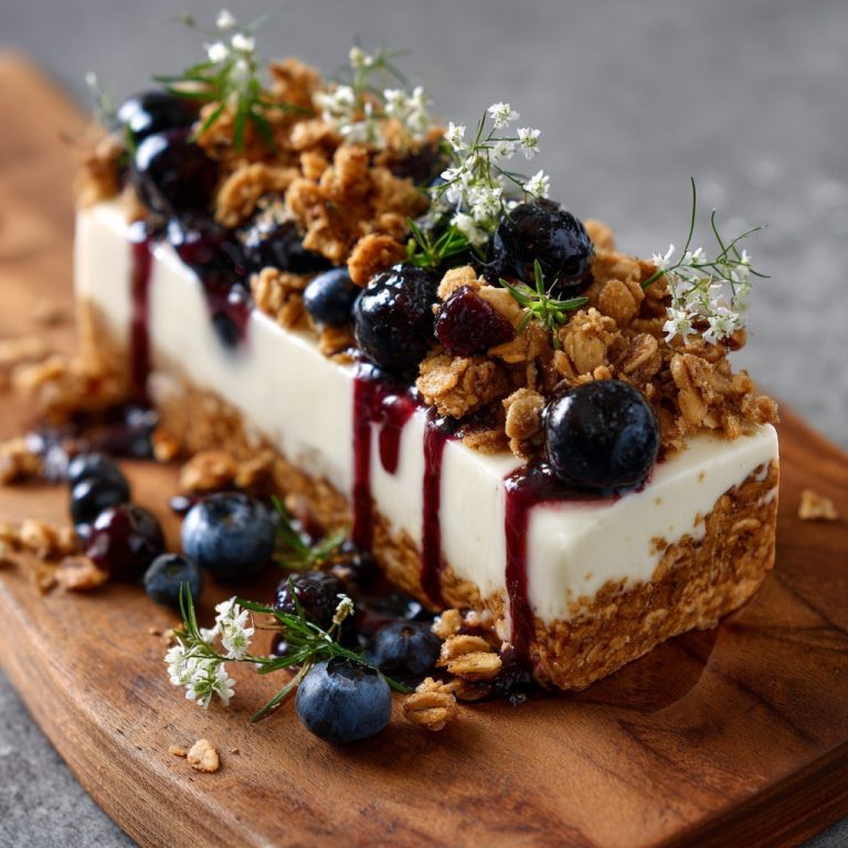 Mrożony jogurt, granola i batony jagodowe