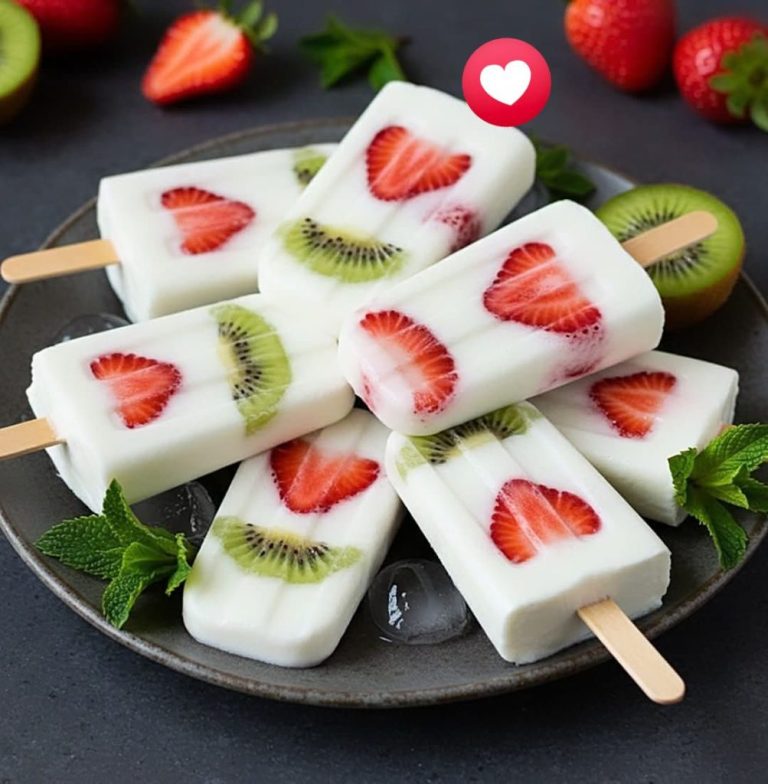Mrożone lody jogurtowo-owocowe.