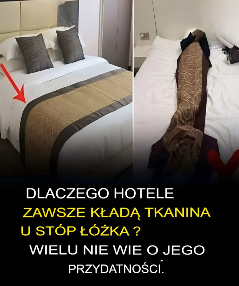 Jaki jest cel stosowania pasa materiału na łóżkach hotelowych?