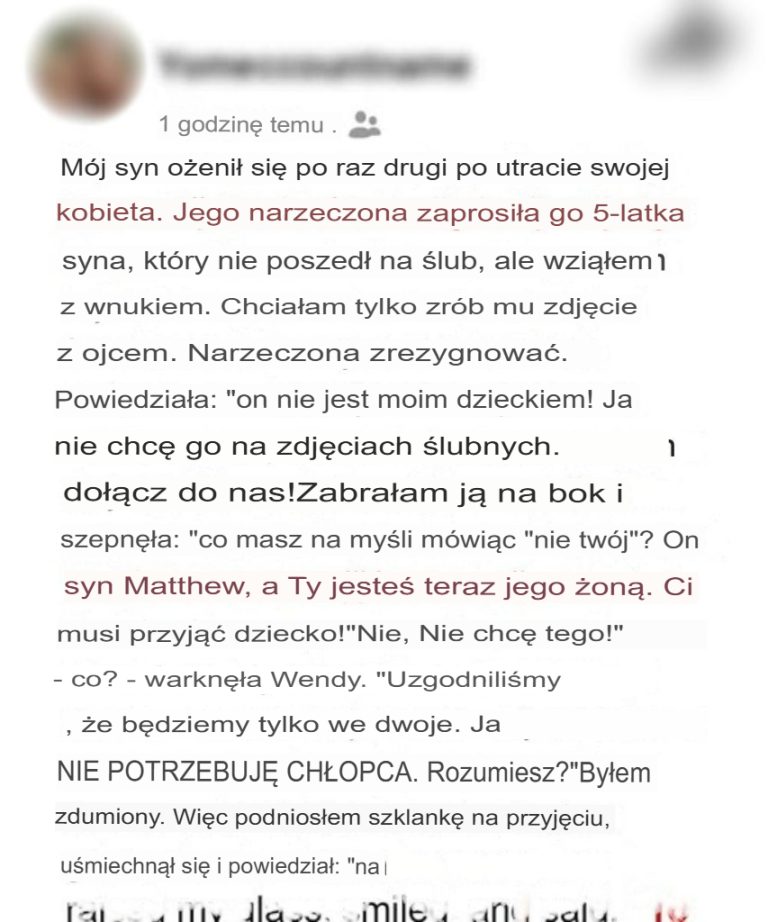 Moja nowa synowa krzyknęła: „On nie jest moim dzieckiem!” i zabroniła mojemu wnukowi brać udziału w zdjęciach ślubnych, więc wkroczyłam, żeby pokazać wszystkim, kim ona naprawdę jest.