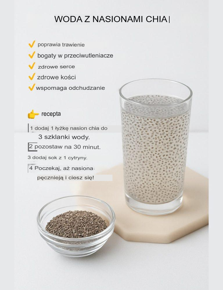 Woda z nasion chia – prosty napój o dużych korzyściach