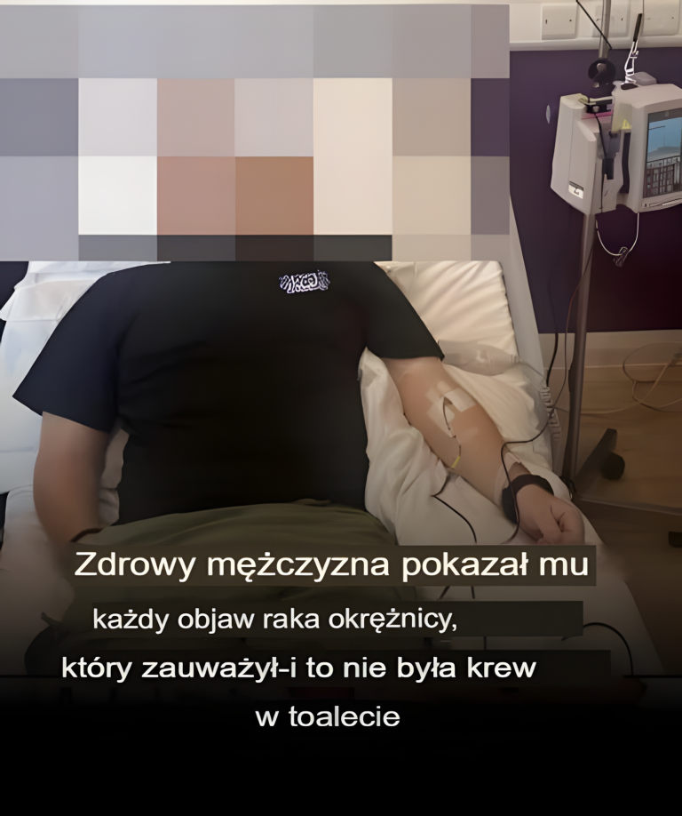 38-letni mężczyzna, który ogólnie cieszy się dobrym zdrowiem, zauważył jedyny objaw raka jelita grubego: brak krwi w stolcu.