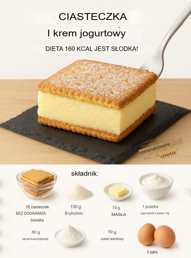 Robię krem jogurtowy i z ciasteczkami tworzę pyszny, kremowy deser. Tylko 160 kcal!