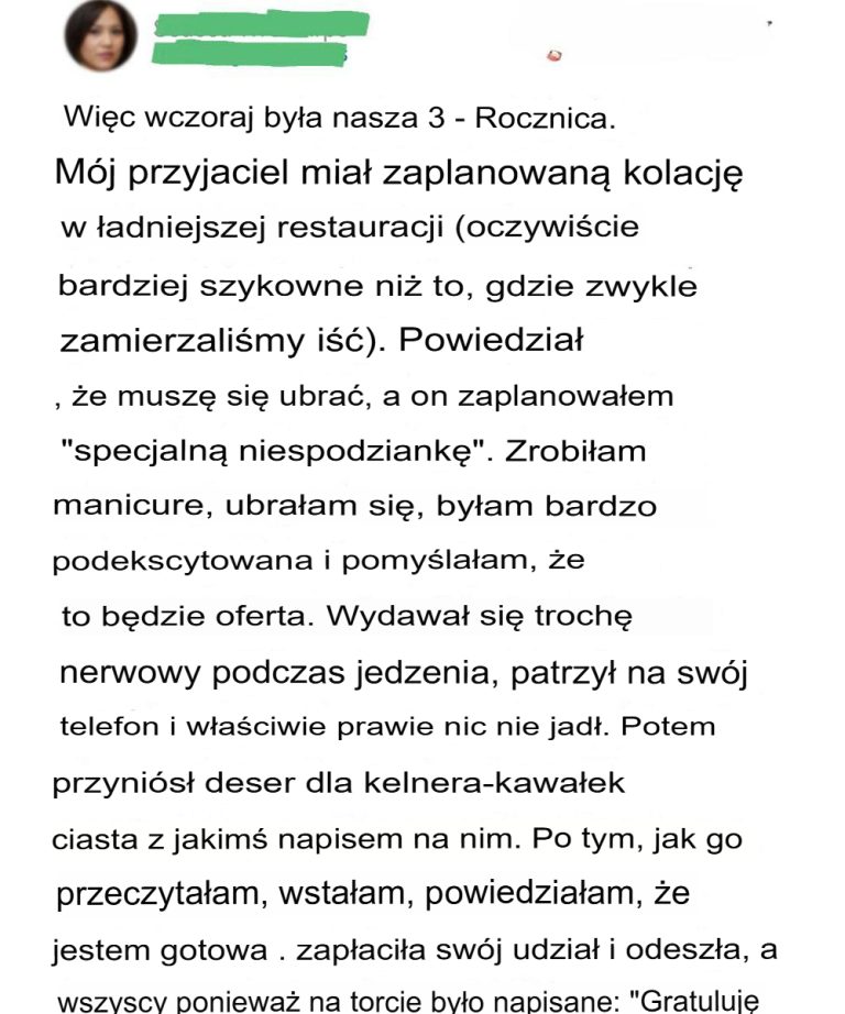 Spodziewałam się oświadczyn, ale on mnie upokorzył