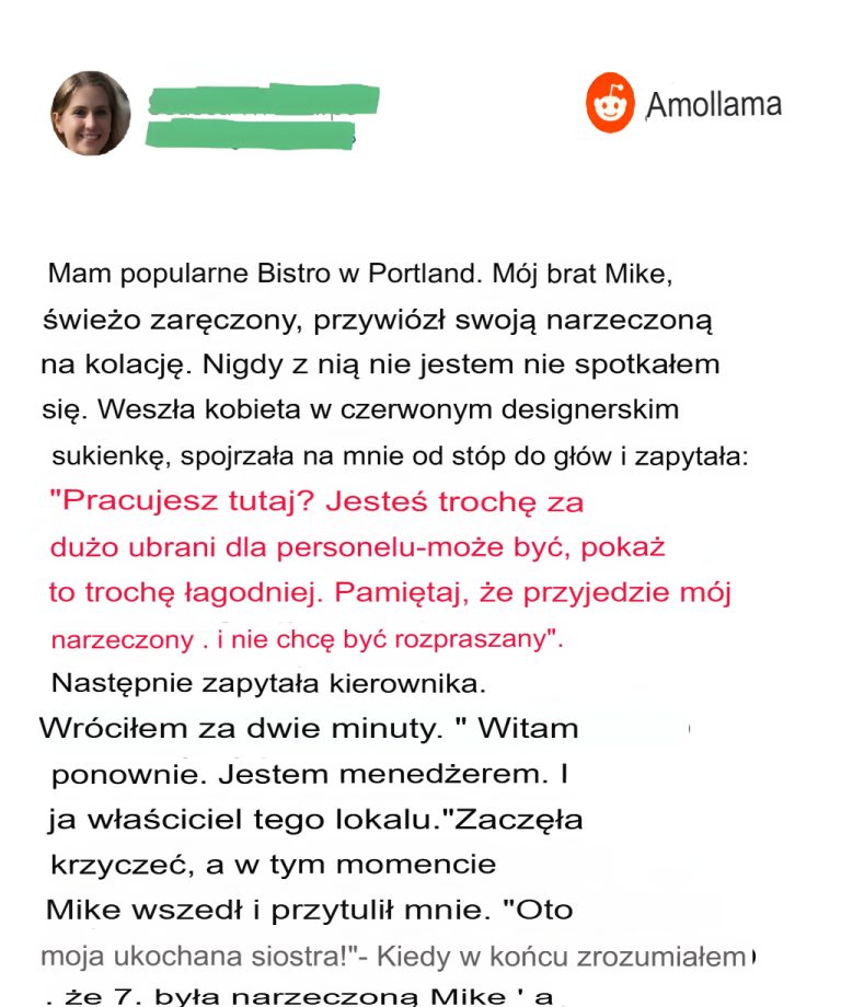 Kobieta, która zażądała, abym zmienił fryzurę i mundur w mojej restauracji, okazała się narzeczoną mojego brata