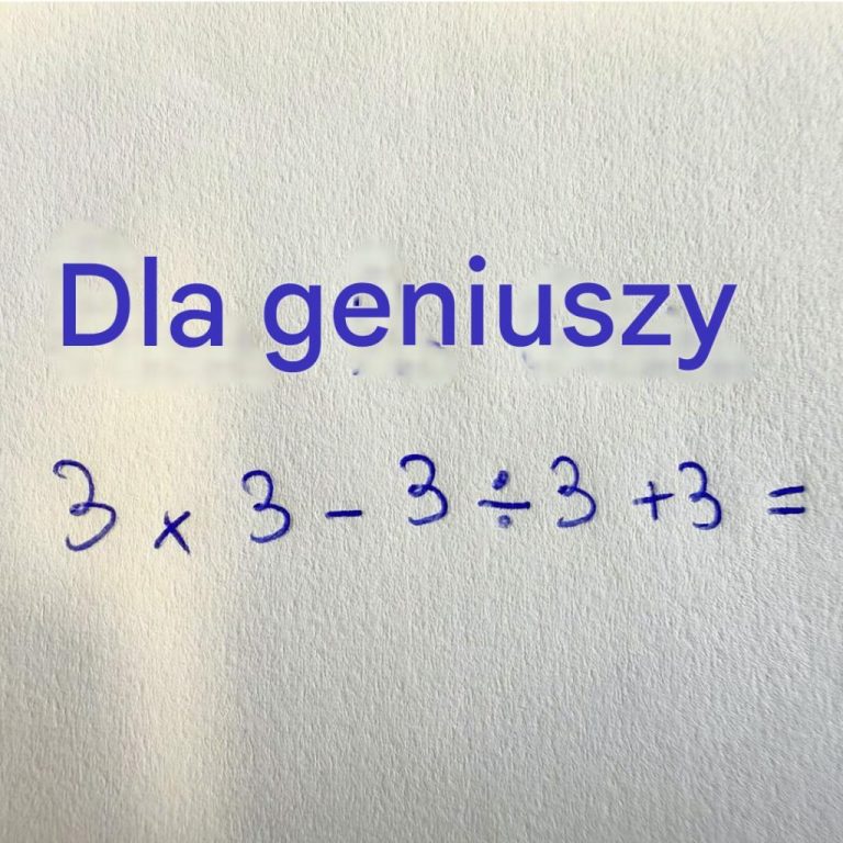 Matematyka: Czy potrafisz rozwiązać równanie 3×3 + 3÷3 – 3?