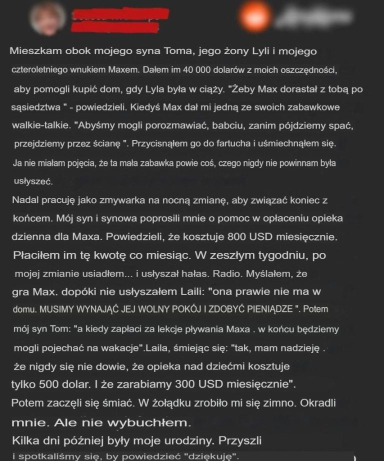 Mój wnuk po cichu dał mi krótkofalówkę do rozmów późno w nocy – pewnej nocy usłyszałem coś, co złamało mi serce