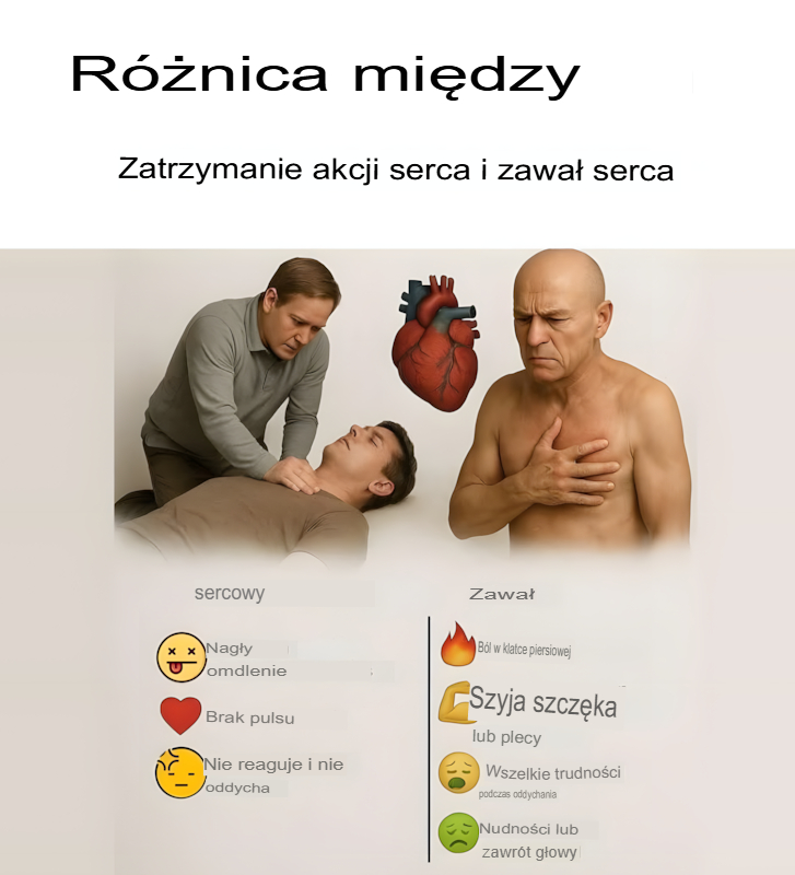 Zawał serca a zatrzymanie krążenia – jaka jest różnica?
