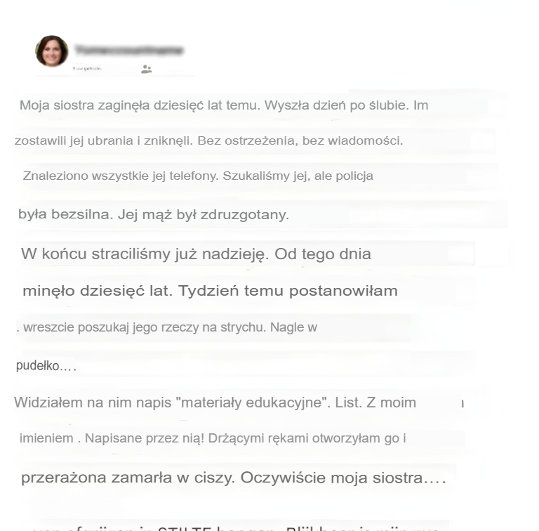List ze strychu: ślub mojej siostry, jej zniknięcie i prawda dziesięć lat później
