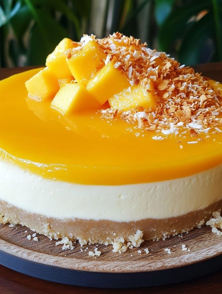 Zimny ​​sernik mango-kokosowy