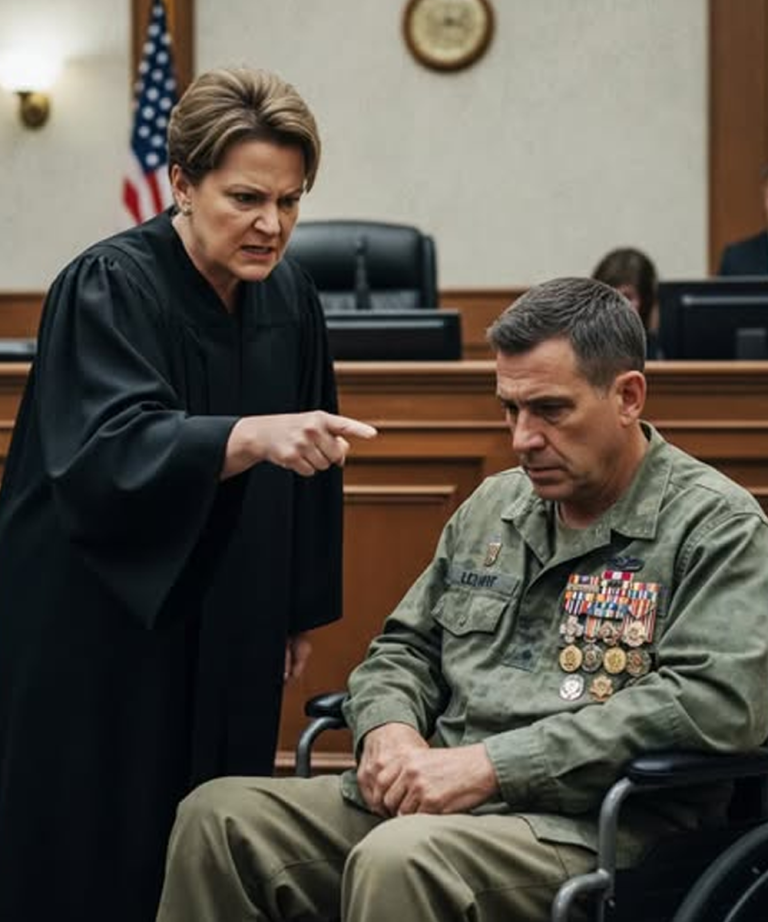 Sędzia żąda, aby niepełnosprawny weteran wstał podczas ogłaszania wyroku — kilka sekund później cała sala sądowa wstaje, a to, co dzieje się później, pozostawia wszystkich we łzach