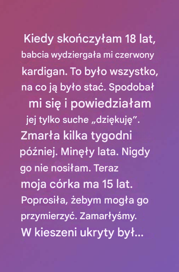 Czerwony kardigan – ukryte przesłanie miłości przekazywane z pokolenia na pokolenie