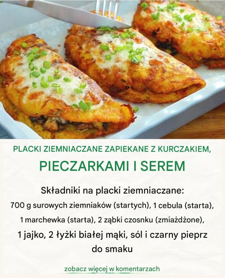 Placki ziemniaczane z kurczakiem, pieczarkami i serem – pyszny obiad na tacy
