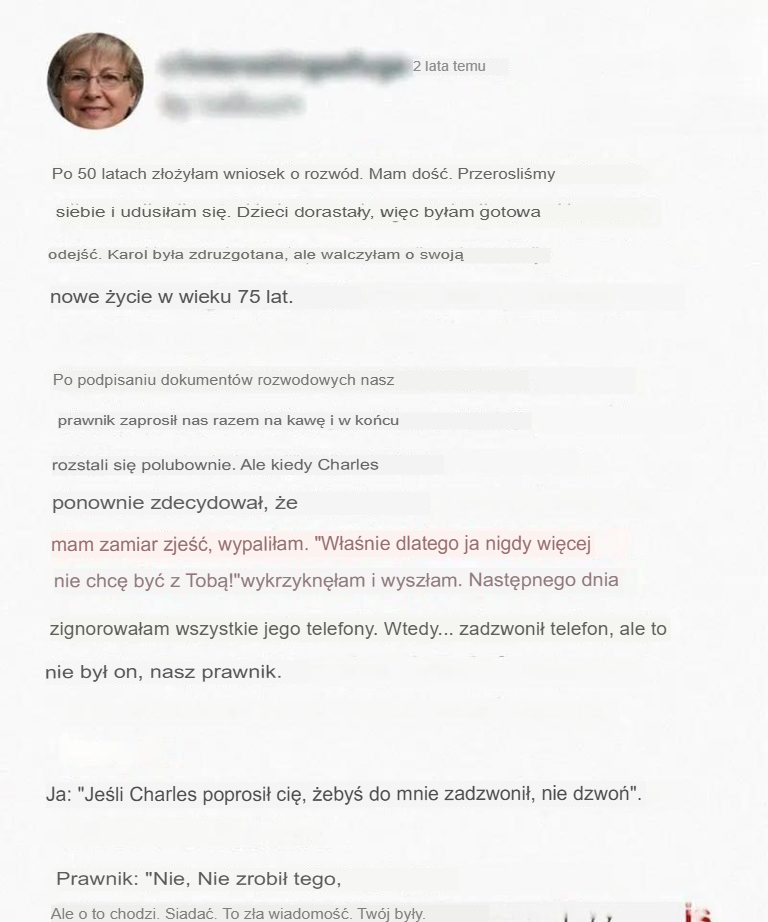 Rozwód po 50 latach, którego wkrótce żałowała