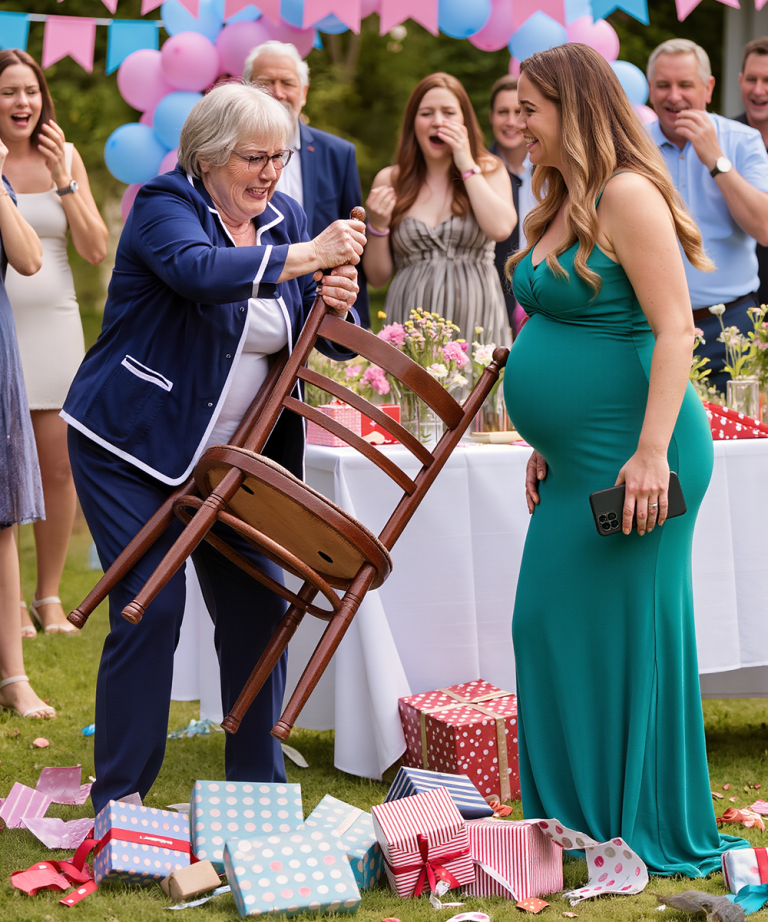 Podczas mojego baby shower moja teściowa próbowała nadać imię mojemu dziecku — gdy odmówiłam, zniszczyła wszystko, co zbudowaliśmy