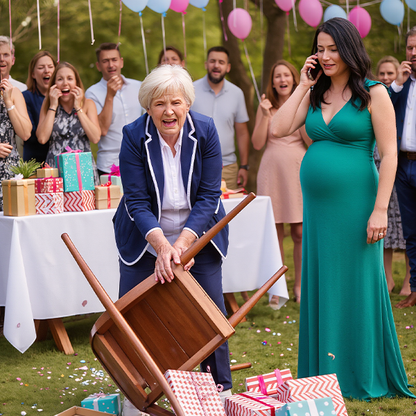 Podczas mojego baby shower moja teściowa próbowała nadać imię mojemu dziecku — gdy odmówiłam, zniszczyła wszystko, co zbudowaliśmy