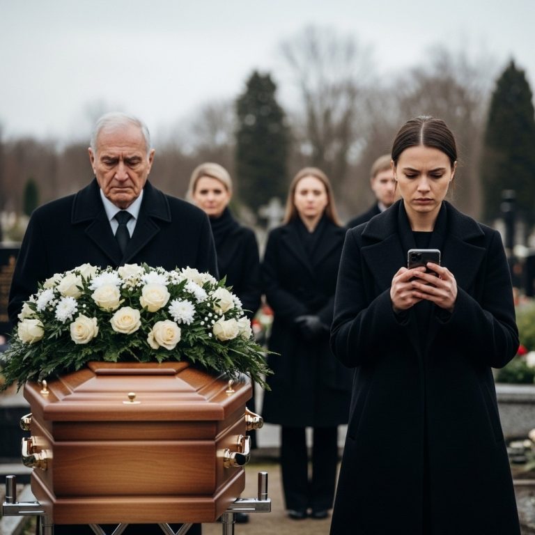 W drodze na odczytanie testamentu syna sąsiadka zatrzymała mnie: „Nie uruchamiaj silnika! Twoja synowa…” Chwilę później, podczas odczytu, padła mi do stóp.