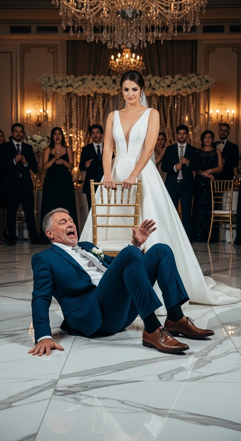 Na weselu mojego jedynego syna moja nowa synowa próbowała posadzić mnie przy cateringu. Kiedy próbowałem zająć należne mi miejsce z rodziną, uśmiechnęła się i na oczach wszystkich wyciągnęła mi krzesło spod nóg, gdy siadałem. Nie zdawała sobie sprawy, że jej własny ojciec, człowiek, któremu uratowałem życie, właśnie wszedł i zobaczył całą sytuację.