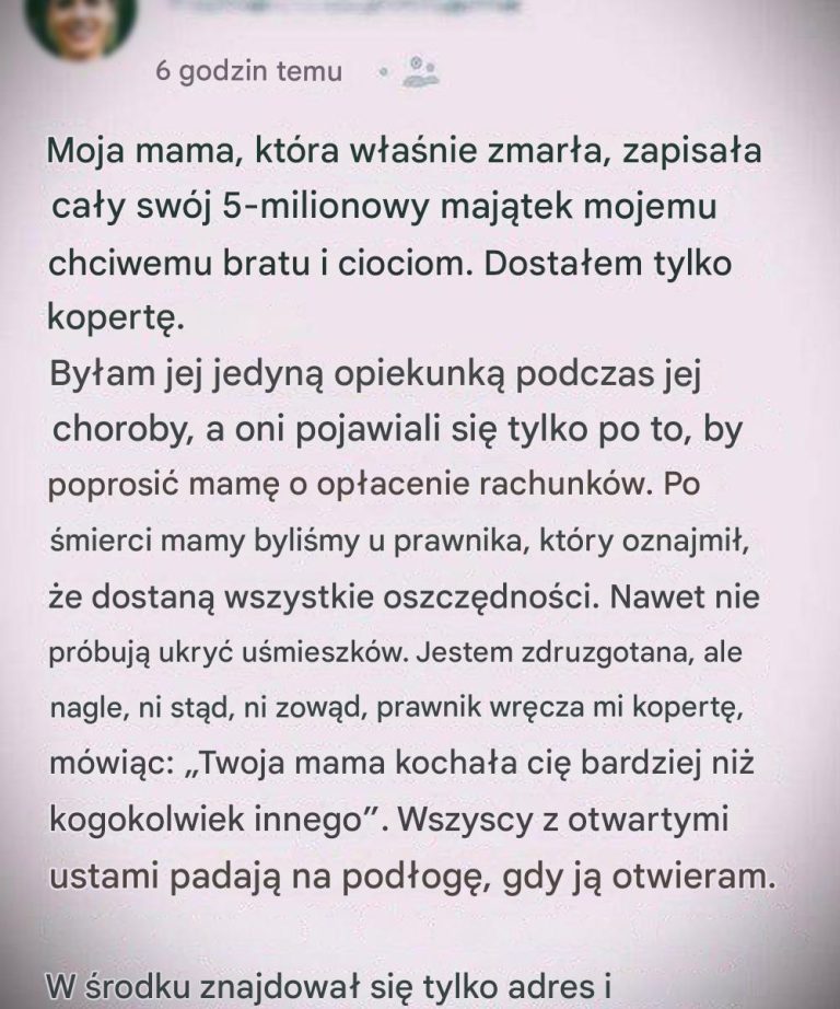Moja matka zostawiła mi tylko kopertę — to, co w niej znalazłem, zmieniło wszystko