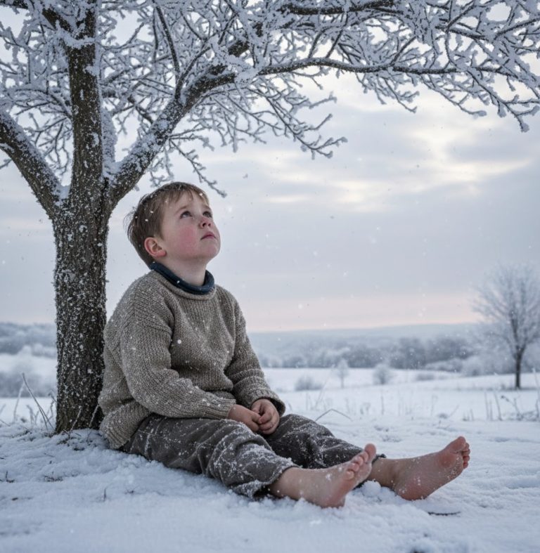 „Niech siedzi na dworze – szybko nauczy się szacunku dla starszych!”. Za namową pijanej macochy, ojciec pewnej zimy wyrzucił pięcioletniego syna z domu, boso i bez płaszcza. Marznąc na śniegu, chłopiec nagle usłyszał głos – a to, co zobaczył, odmieniło całą jego przyszłość…