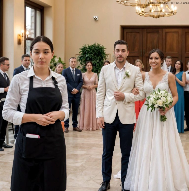 Pracując jako kelnerka na weselu, zamarłam, gdy zobaczyłam mojego męża przebranego za pana młodego.