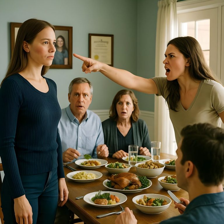 Rodzinna kolacja się zaostrza: siostra mnie wyrzuca – ale dom należy do mnie
