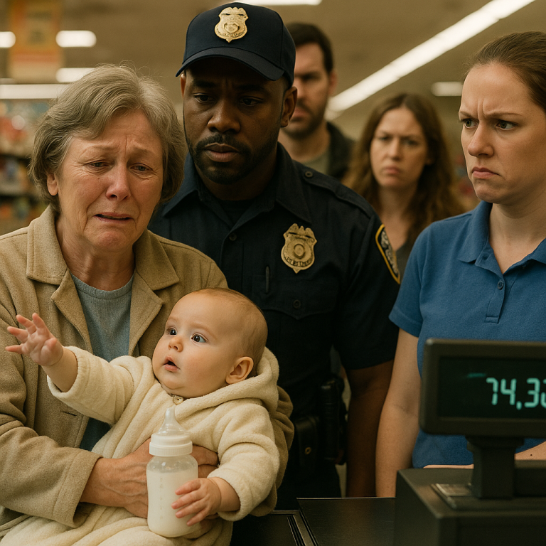 Byłam zażenowana przy kasie w supermarkecie, gdy moja wnuczka zaczęła płakać – aż do momentu, gdy wkroczył obcy człowiek i wszystko zmienił