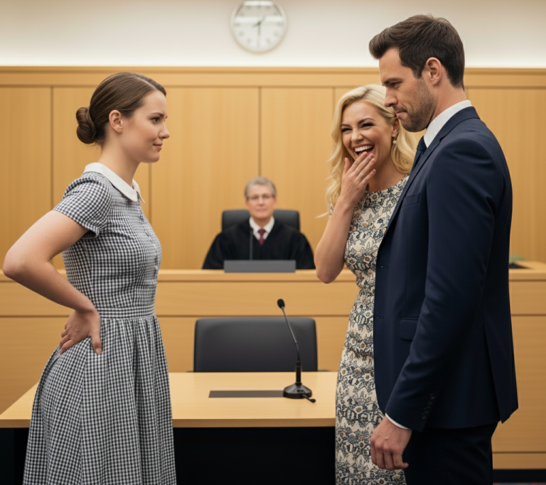 Podczas rozprawy rozwodowej mój były mąż wyśmiał moją sukienkę z second-handu — kilka minut później odeszłam z dziedzictwem, którego on nigdy nie będzie w stanie dorównać