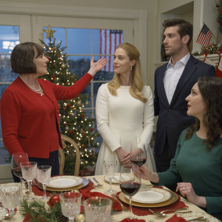 „To jest Emma” – oznajmiła z dumą moja teściowa podczas świątecznej kolacji, wskazując na idealnie ubraną blondynkę siedzącą obok niej. „Będzie idealna dla Jamesa – kiedy rozwód się sfinalizuje”.