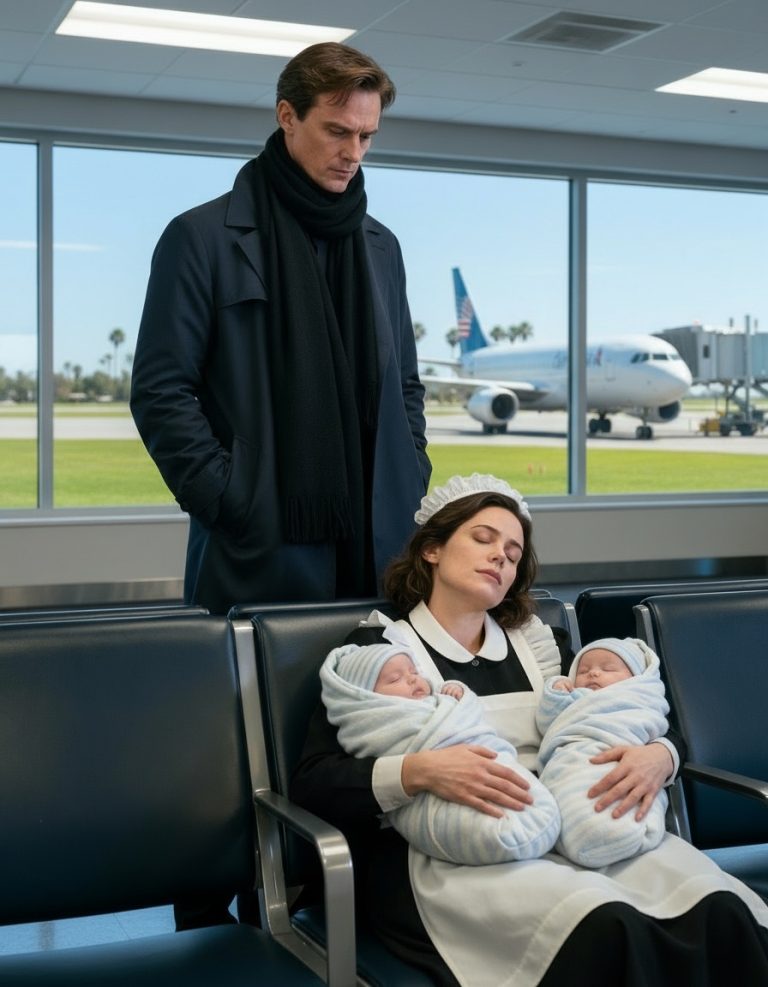 Milioner zobaczył na lotnisku byłą sprzątaczkę z bliźniakami – prawda zmieniła wszystko…