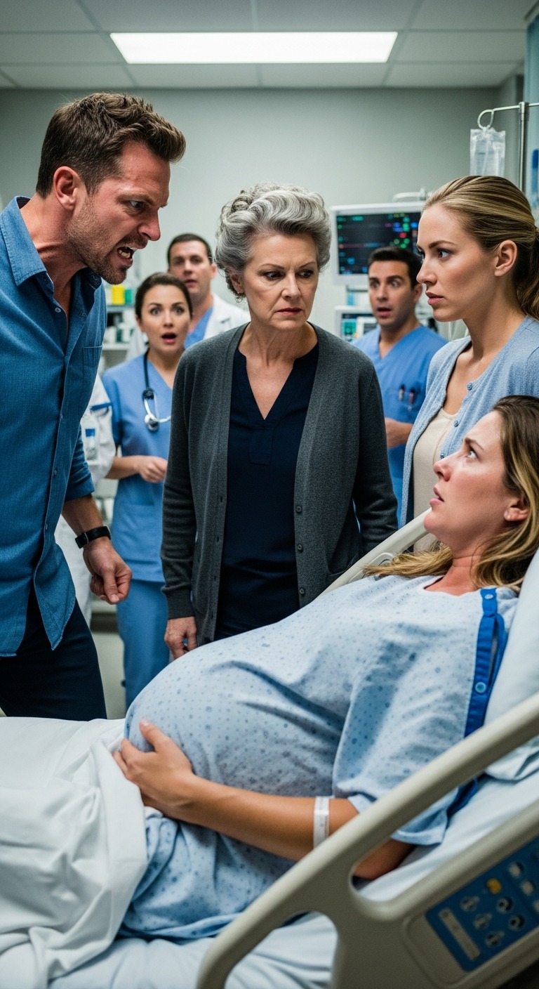 Kiedy byłam w ciąży z bliźniakami, błagałam męża, żeby zabrał mnie do szpitala. Ale jego matka zatrzymała go w drzwiach i powiedziała: „Najpierw zawieź nas do galerii handlowej”. Kilka godzin później obcy człowiek zawiózł mnie na ostry dyżur – a kiedy mój mąż w końcu wszedł, to, co powiedział, sprawiło, że cała sala zamarła.