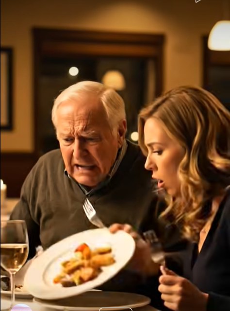 Jadłem obiad z ojcem, który teraz mieszkał z moim bratem i jego rodziną. „Pyszne, kochanie” – powiedział, szybko jedząc. Kiedy próbowałem podać mu ostatni kawałek kurczaka,