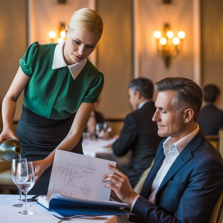 Kelnerka oznajmia: „Proszę pana, to podpis mojego ojca”. Zszokowany miliarder i prezes firmy upuszcza szklankę.