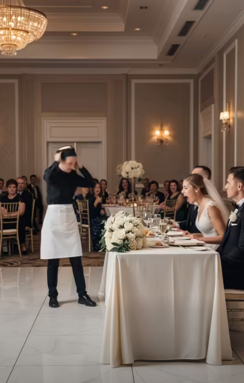 Na ślubie mojego byłego panna młoda oznajmiła do mikrofonu: „Uratowałam go przed jego poprzednim życiem z nią”. Goście klaskali i wznosili kieliszki – aż kelnerka podeszła, zdjęła czepek munduru i powiedziała: „Jestem jego córką. Jest coś, o czym powinnaś wiedzieć”. Twarz panny młodej natychmiast się zmieniła.