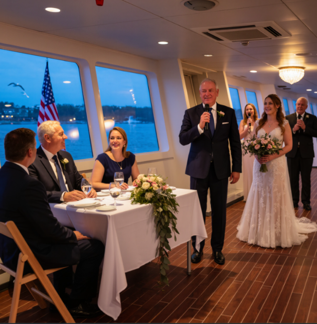 Siedemnaście lat po tym, jak mnie wyrzucił, ojciec zauważył mnie na ślubie mojego brata. Uśmiechnął się szyderczo: „Bez litości nikt by cię nie zaprosił”. Upiłem łyk wina, uśmiechając się. Potem panna młoda wzięła mikrofon, przywitała mnie i powiedziała: „DO GENERAŁA MAJORA AMARY…”