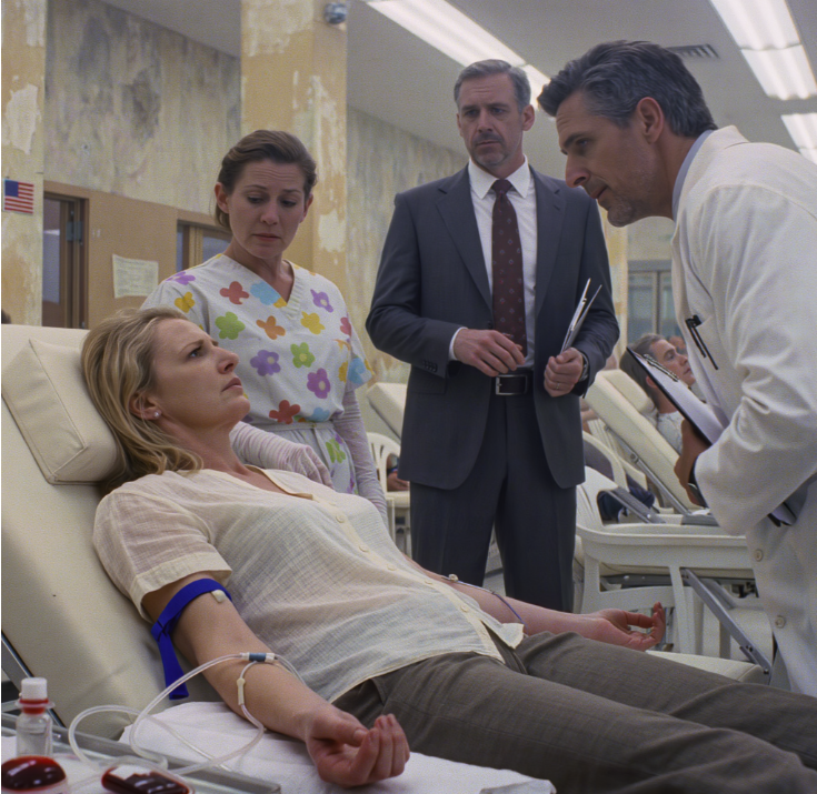 Sprzedałem swoją krew za 40 dolarów, żeby moja córka mogła oddychać… ale kiedy pielęgniarka zbladła, zadzwoniła do lekarza, a do gabinetu wszedł mężczyzna w grafitowym garniturze i powiedział: „Pani Bennett, pani żyły są warte więcej, niż może pani sobie wyobrazić”, uświadomiłem sobie, że całe moje życie będzie wyceniane w milionach, a nie w drobnych.