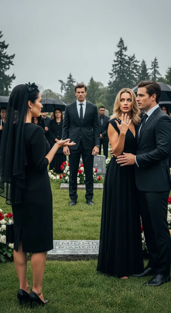 Sześć lat temu moja siostra ukradła mi narzeczonego-milionera – mężczyznę, którego ślub był zaledwie kilka dni przede mną. Na pogrzebie naszej matki wkroczyła dziś dumnie, trzymając go pod rękę, błyskając pierścionkiem z diamentem i szyderczo mówiąc: „Wciąż singielka w wieku 38 lat? Wstyd… Mam mężczyznę, pieniądze i rezydencję”. Uśmiechnęłam się tylko, odwróciłam do niej i zapytałam: „Poznałaś już mojego męża?”. Kiedy go zawołałam, jej twarz zbladła – bo mój mąż był tak naprawdę…