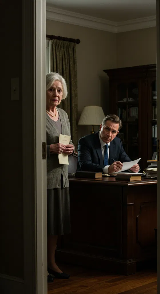 Wróciłam z lotniska, żeby odebrać testament męża, ale podsłuchałam plan syna i jego żony: „Ma 74 lata. Przy odpowiednim złożeniu wniosku, zmniejszona zdolność do czynności prawnych nie jest trudna do udowodnienia”. Serce mi zamarło. To był chłopak, dla którego pracowałam na nocnej zmianie, opłacony przez studia bez pożyczek. Następnego ranka przyniósł zupę i „opcje opieki w domu opieki”. Uśmiechnęłam się, udając, że zapominam… Ale podczas gdy on szeptał o opiece, ja już zbierałam dowody, żeby wszystko cofnąć.