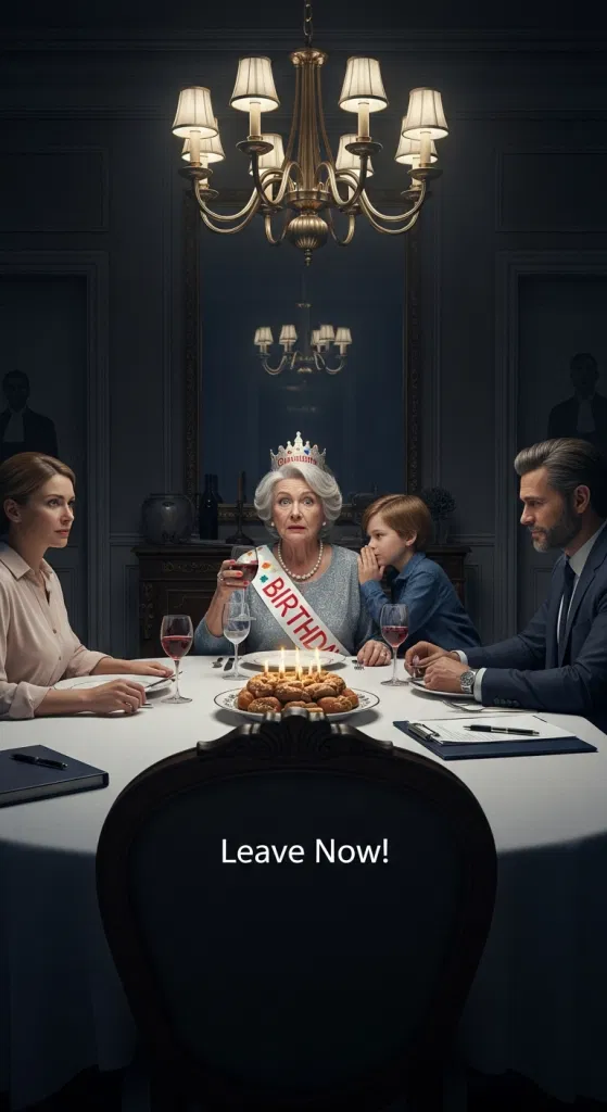 „Babciu, odejdź natychmiast!” – wyszeptał mój wnuk na kolacji urodzinowej. Chwilę później dowiedziałem się, że moja córka i zięć potajemnie doprawili moje wino i zatrudnili prawników na górze – planując wyłudzić ode mnie przejęcie mojego imperium nieruchomości wartego 8,2 miliona dolarów. Trzy dni później przyjechała po nich policja… a szokująca prawda o tym, kto mnie uratował – a kto zdradził – zmieniła naszą rodzinę na zawsze”.