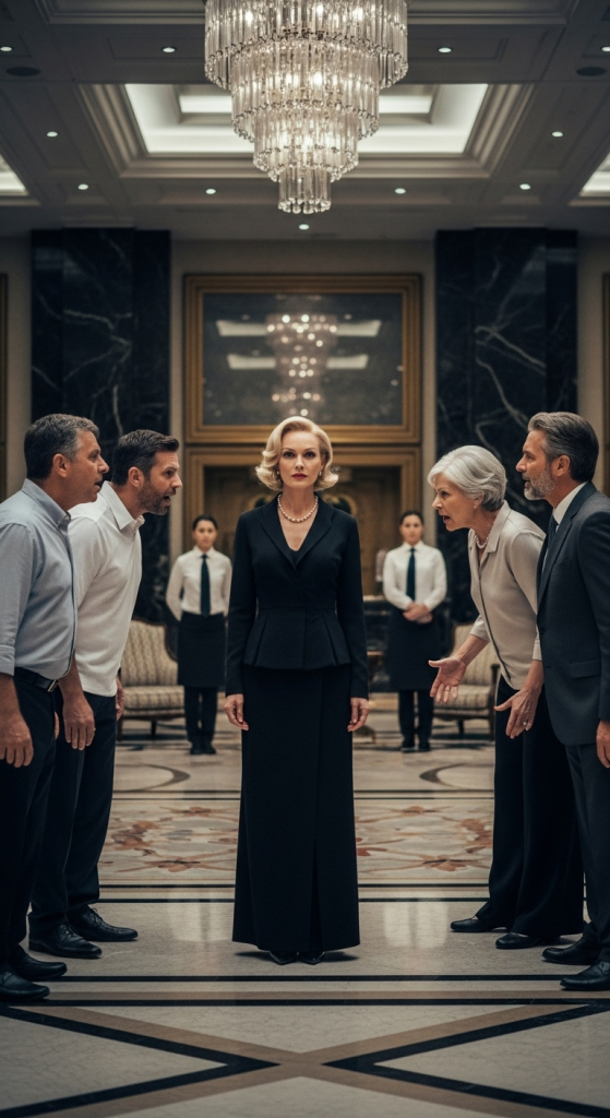 Aby podziękować mi za luksusowe wakacje, które im kupiłam, rodzina mojego męża zostawiła mnie w holu „dla żartu”. Nie wiedzieli, że cała rezerwacja była na moje nazwisko. Czterdzieści pięć minut później ich karty dostępu do apartamentu typu penthouse zmieniły kolor na czerwony. Zeszli na dół, żeby na mnie nakrzyczeć, ale zamarli, gdy wypowiedziałam pięć prostych słów…