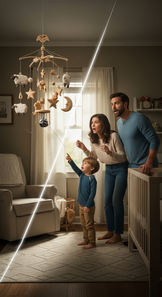 Moja szwagierka powiesiła piękną mobilną mobilną nad łóżeczkiem mojego noworodka. Mój czteroletni pasierb krzyczał z przerażenia. Jego okrzyki „Niebezpiecznie!” ignorowaliśmy jako zwykłą zazdrość, aż w końcu podążyliśmy za jego przerażonym spojrzeniem i dostrzegliśmy cienką, niewidzialną nić, która zmroziła nam krew w żyłach…