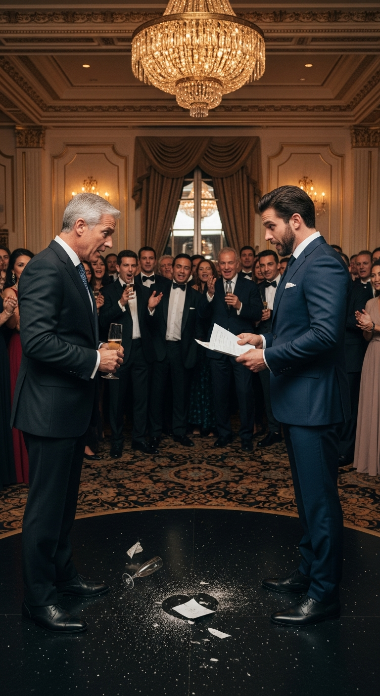 Na przyjęciu emerytalnym mój tata wręczył mojemu bratu imperium warte 120 milionów dolarów, rezydencję i odrzutowiec. Potem zwrócił się do mnie i powiedział, że nic nie dostaniesz, że nigdy nie miałeś istnieć. „Wolałbym, żebyś umarł przy narodzinach”. Sala wybuchnęła śmiechem. Zawstydzony, zacząłem wychodzić, aż prawnik wsunął mi zaklejoną kopertę, a słowa, które w niej wypowiedział, sprawiły, że mój ojciec zamarł i spuścił wzrok…